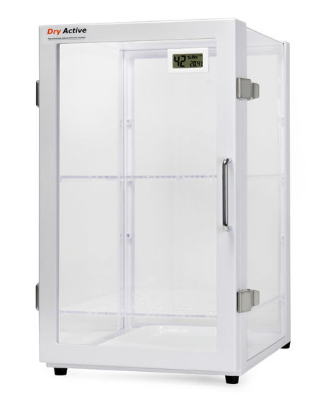 Active Dry Desiccator - Material: Acrylic & Aluminum | Humidity Control 25-40%, Digital Lcd Display