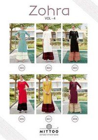 Zohra Vol-4 Rayon Kurti Set - Color: As Per Catalog