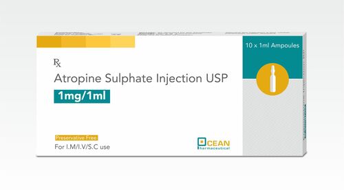Atropine Sulphate Injection - Liquid Formulation in Single Dose Vial | Reduces Airway Secretions, Treats Organ Spasms, Antidote for Poisoning, Dosage as Per Instruction