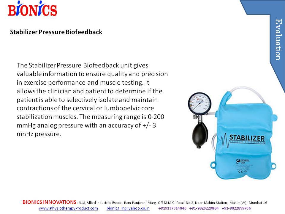 Stabilizer Pressure Biofeedback - Durable Medical-grade Device, 0-200 Mmhg Measuring Range, Easy-to-use With Color Markers For Muscle Re-education