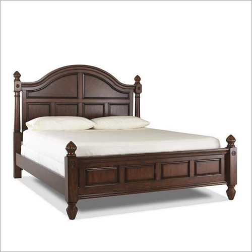 King Size Wooden Bed - Polished Finish | Durable Indoor Furniture for Elegant Bedrooms