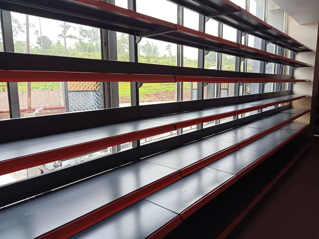 Supermarket Wall Unit With Protruded Graphic Panel