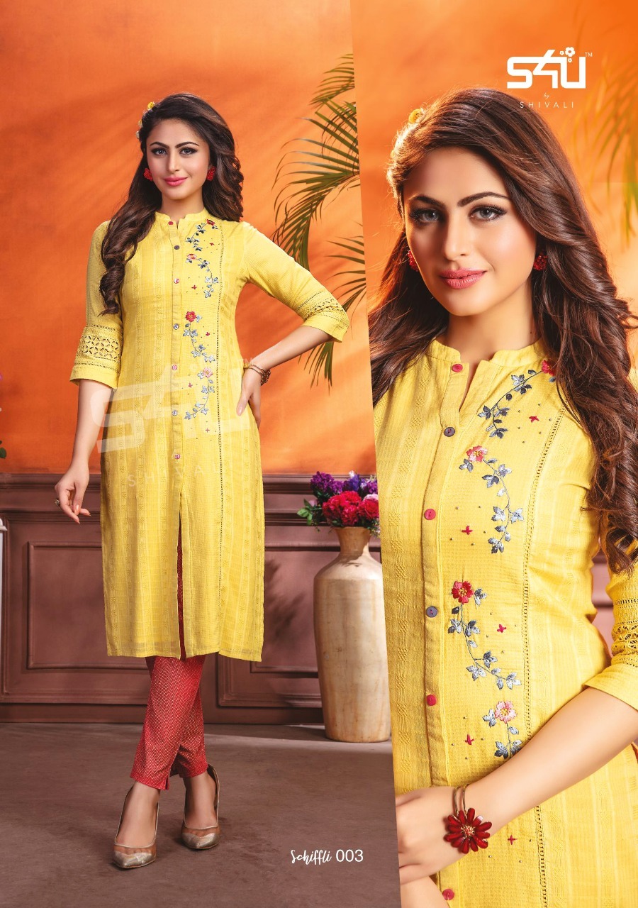Schiffli Vol-1 Designer Cotton Kurti Set - Sizes L, Xl, 2xl | Washable, Printed, Ideal For All Seasons