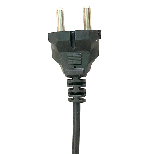 Deluxe 2 Pin Main Cord - Pvc, 5mm, Black Color | 1.5 Mtr Length, Insulated For Electricity Supply, 6 Month Warranty