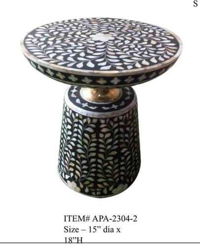 Bone Inlay Revolving Stool