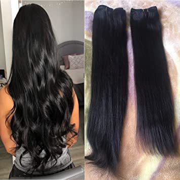 Natural Black Human Hair - 203 Mm Length, 100% Unprocessed Virgin Hair | Remy Indian Type, Soft Texture, 2-year Warranty
