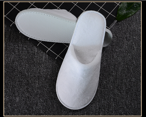 Hotel Slipper - Coral Velvet, Non-slip Rubber Sole, Open Toe Style | Lightweight, Washable, Skin-friendly, Hygienic Indoor Footwear