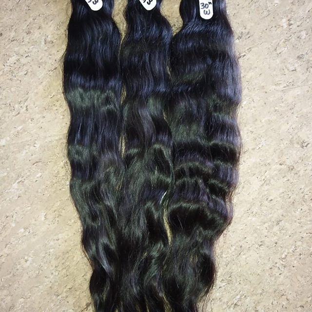 Amazing Bulk Machine Weft Human Hair Extensions - Color: Natural Brown