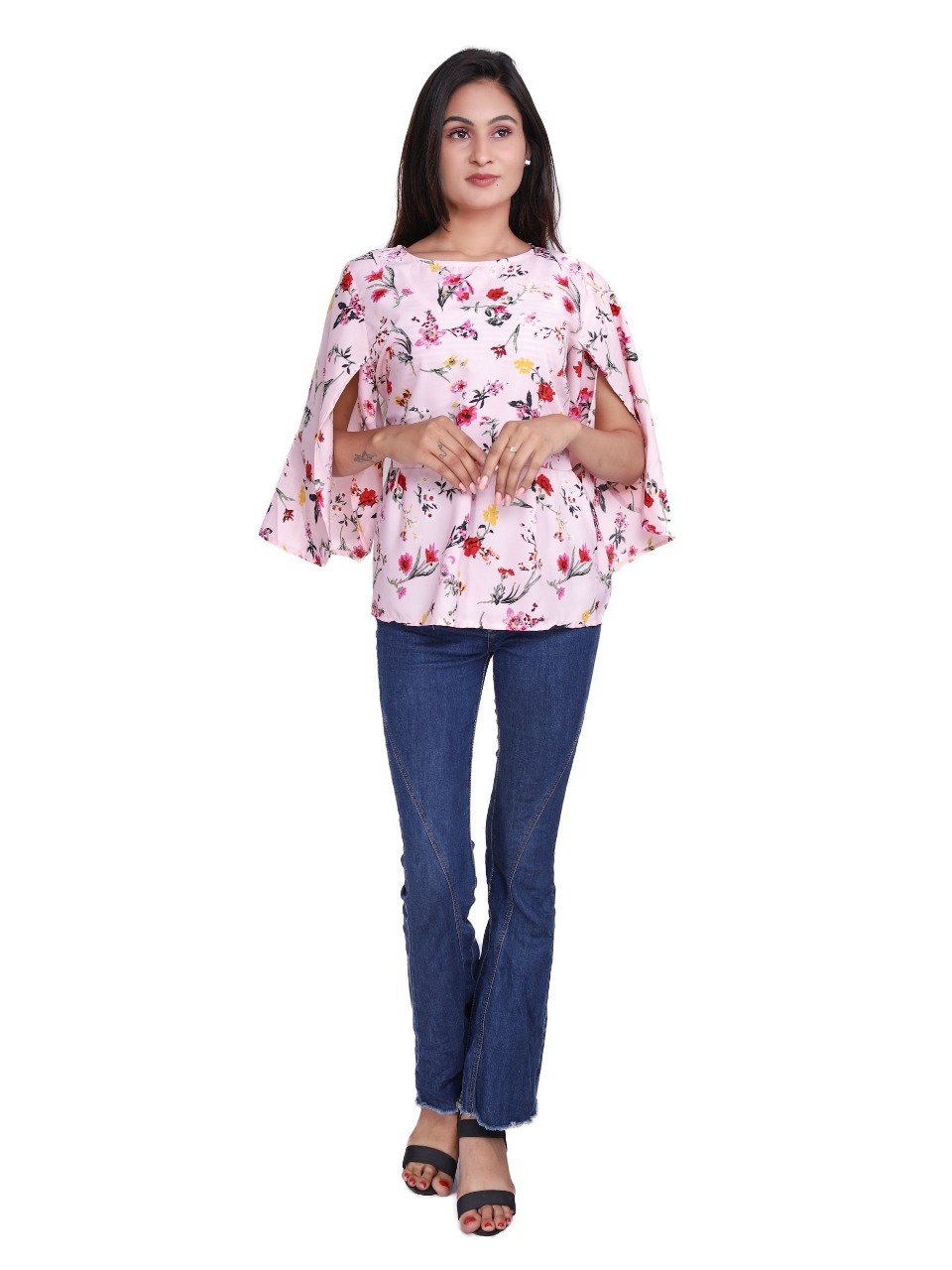 Women Top - Floral Print A-line Skirt Style, Regular Length, Casual Fit, All Sizes & Waist Sizes, Versatile For All Seasons