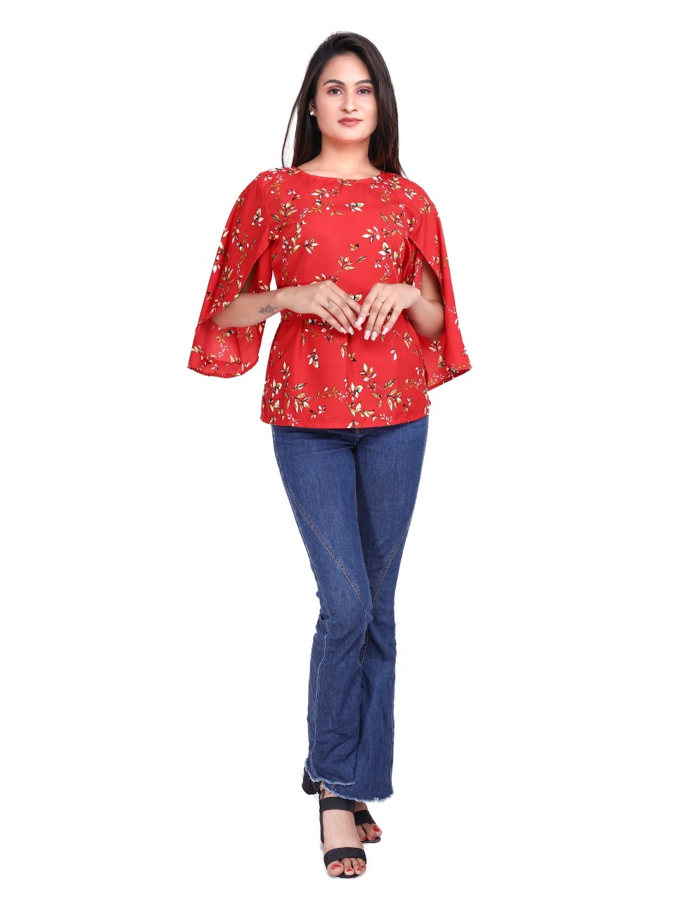 Women Top - Floral Print A-line Skirt Style, Regular Length, Casual Fit, All Sizes & Waist Sizes, Versatile For All Seasons