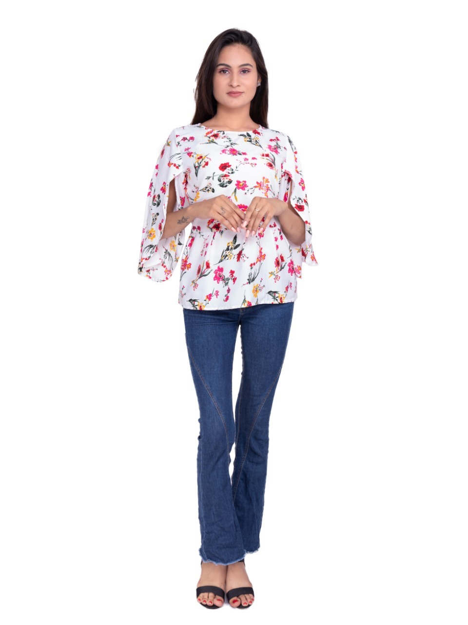 Women Top - Floral Print A-line Skirt Style, Regular Length, Casual Fit, All Sizes & Waist Sizes, Versatile For All Seasons