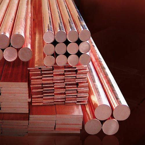 Copper Bars - 99.9% Pure , Round and Rectangular Shapes with Polished and Mill Finish