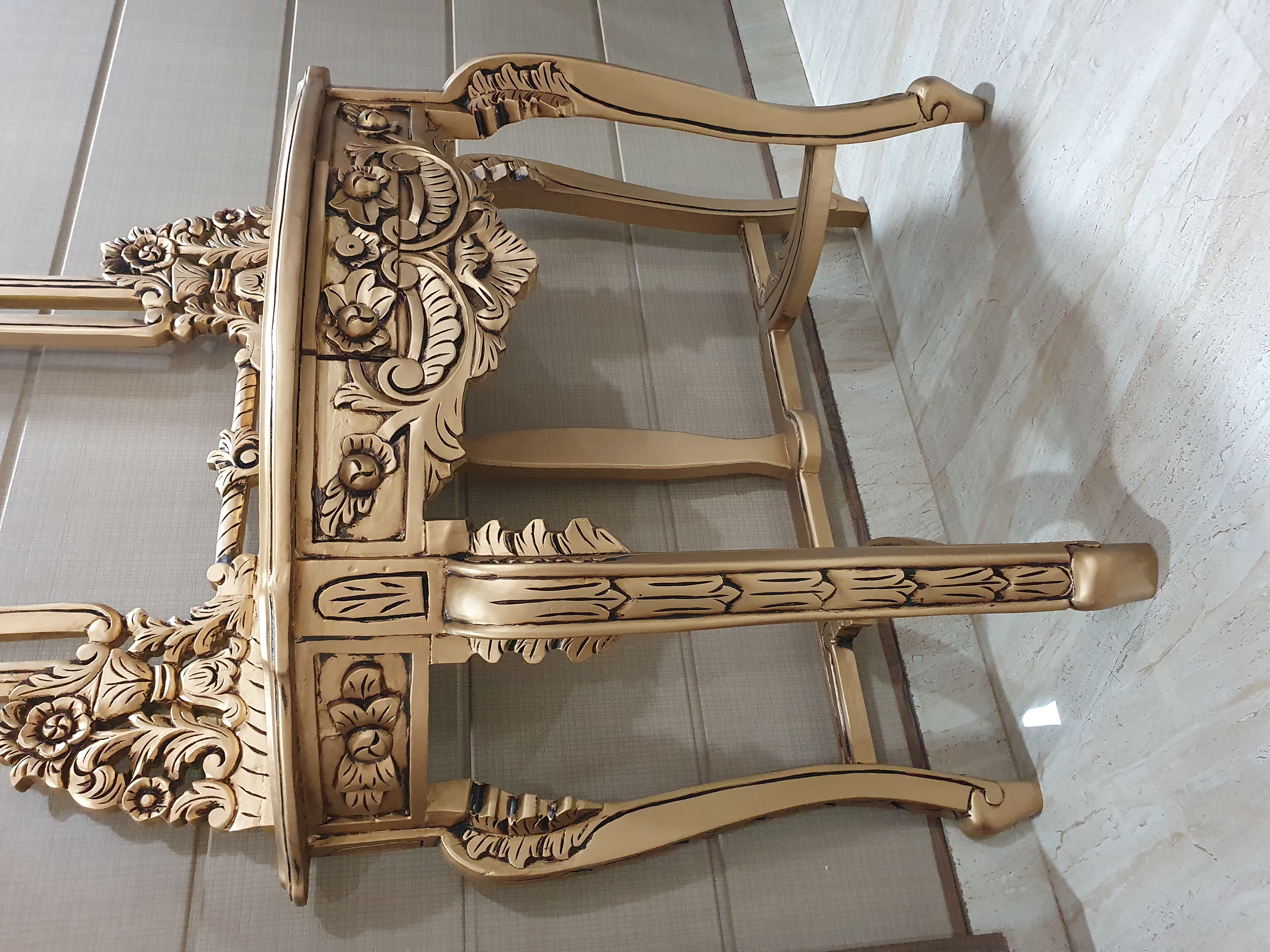Carved Consol Table - Teak Wood, Indoor Furniture | Handmade Artwork, Eco-friendly, Premium Finishing, European Style, No Assembly Required