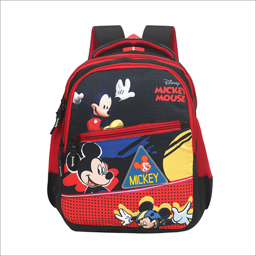 Mickey Mouse Printed School Bag - Multicolor, Different Sizes Available | Customized Design for Kids, Ideal for School Use