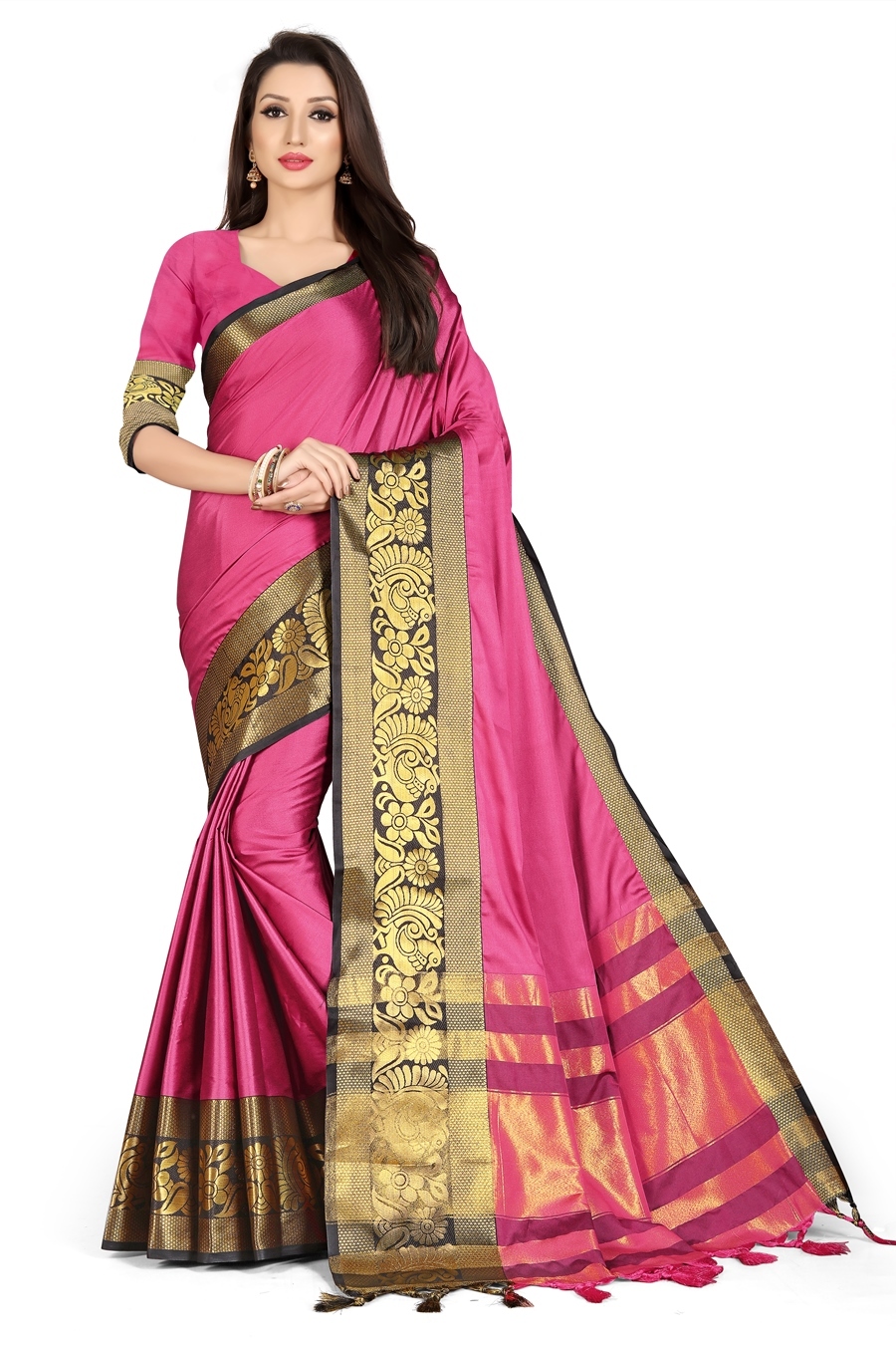 Ladies Pure Cotton Silk Saree - 5 Mtrs, Multiple Colors | Bollywood Printed Party Wear Style, Blouse Included