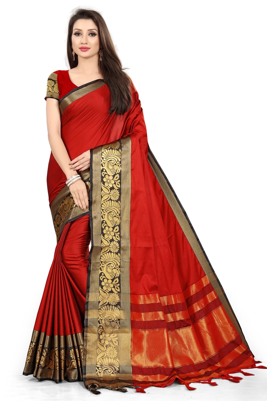 Ladies Pure Cotton Silk Saree - 5 Mtrs, Multiple Colors | Bollywood Printed Party Wear Style, Blouse Included