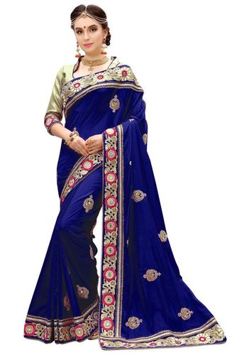 पिंक सिल्क मिरर, बीड्स एम्ब्रॉयडरी वर्क साड़ी