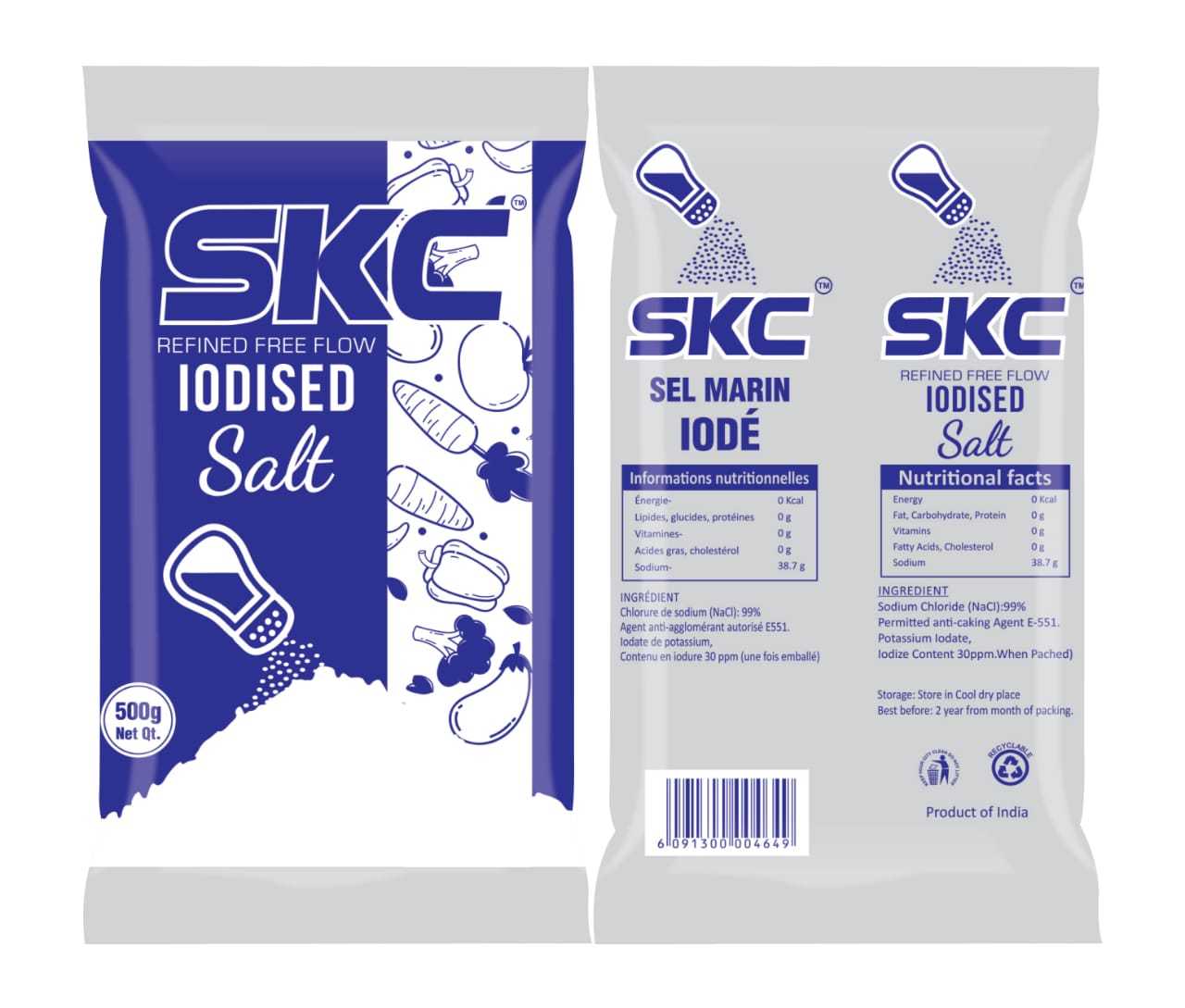 Iodized Free Flow Salt - Additives: Silica