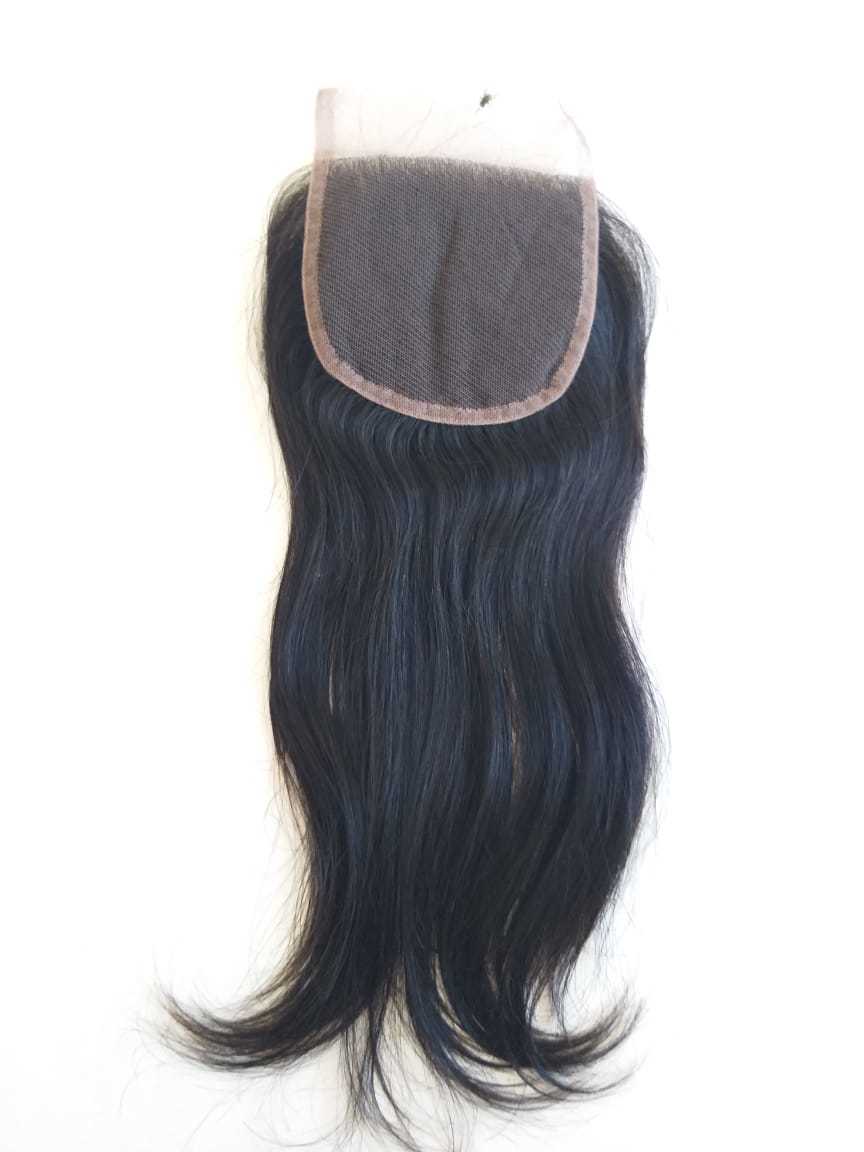 Raw Virgin Unprocessed Straight Lace Closure 4x4 - Color: Natural Black