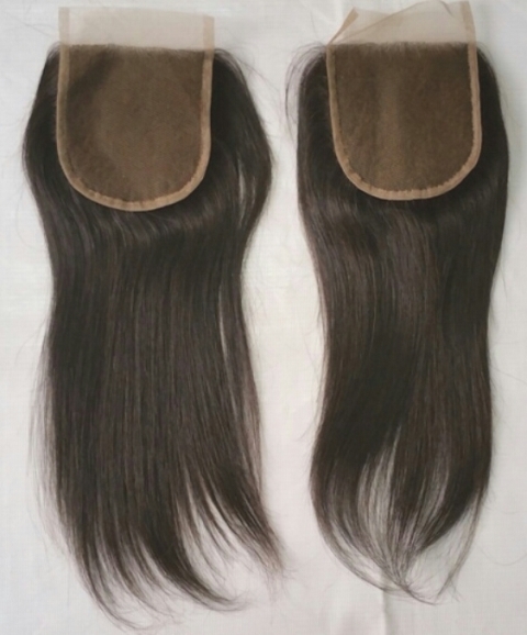 Raw Virgin Unprocessed Straight Lace Closure 4x4 - Color: Natural Black