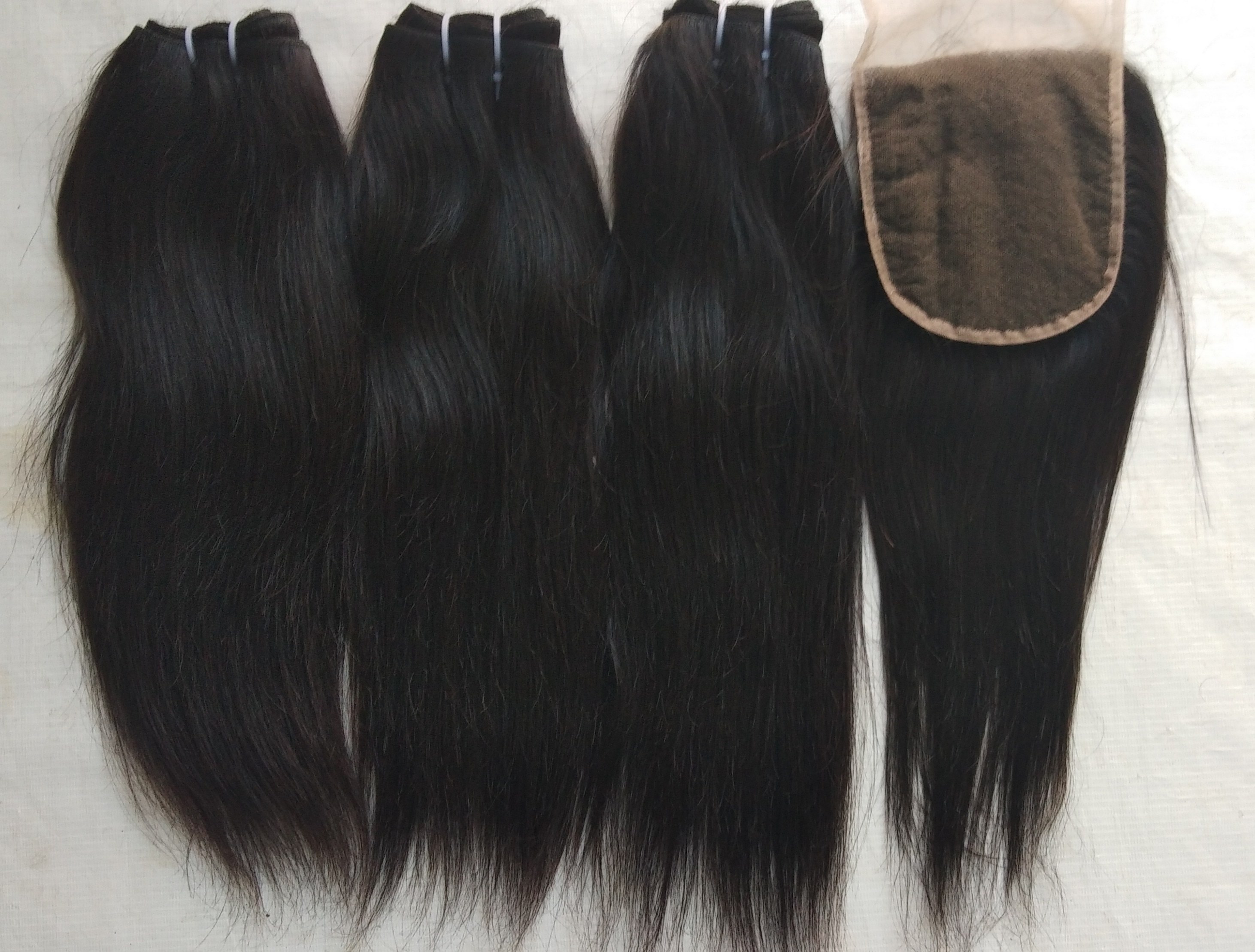 Raw Virgin Unprocessed Straight Lace Closure 4x4 - Color: Natural Black