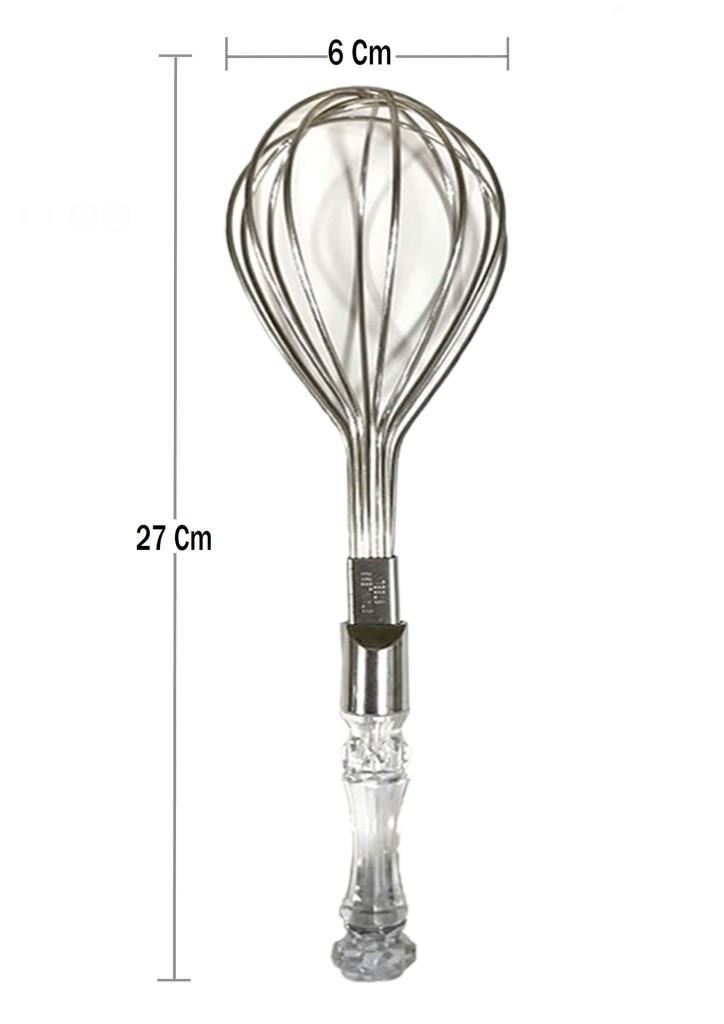 Stainless Steel Hand Blender Mixer - 27x6 Cm | Silver Froth Whisker For Milk Coffee Egg Beater Juice Easy To Use