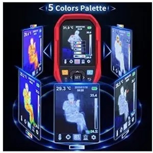 Thermal Imaging Camera - Temp Range 30-45â°c, Accuracy ±0.5â°c, 160x120 Resolution, Ufpa Sensor, High Image Visibility, High Temp Alarm, Flashlight, Red