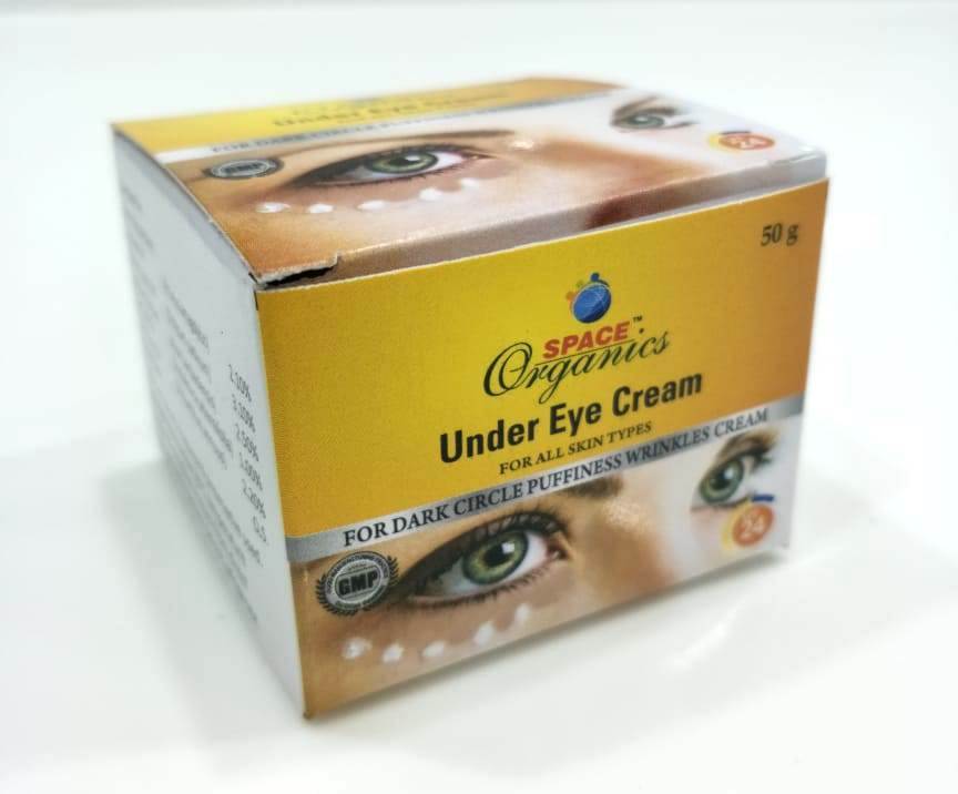 Space Organics Under Eye Cream - 50g | Reduces Puffiness, Diminishes Dark Circles, Smooths Fine Lines