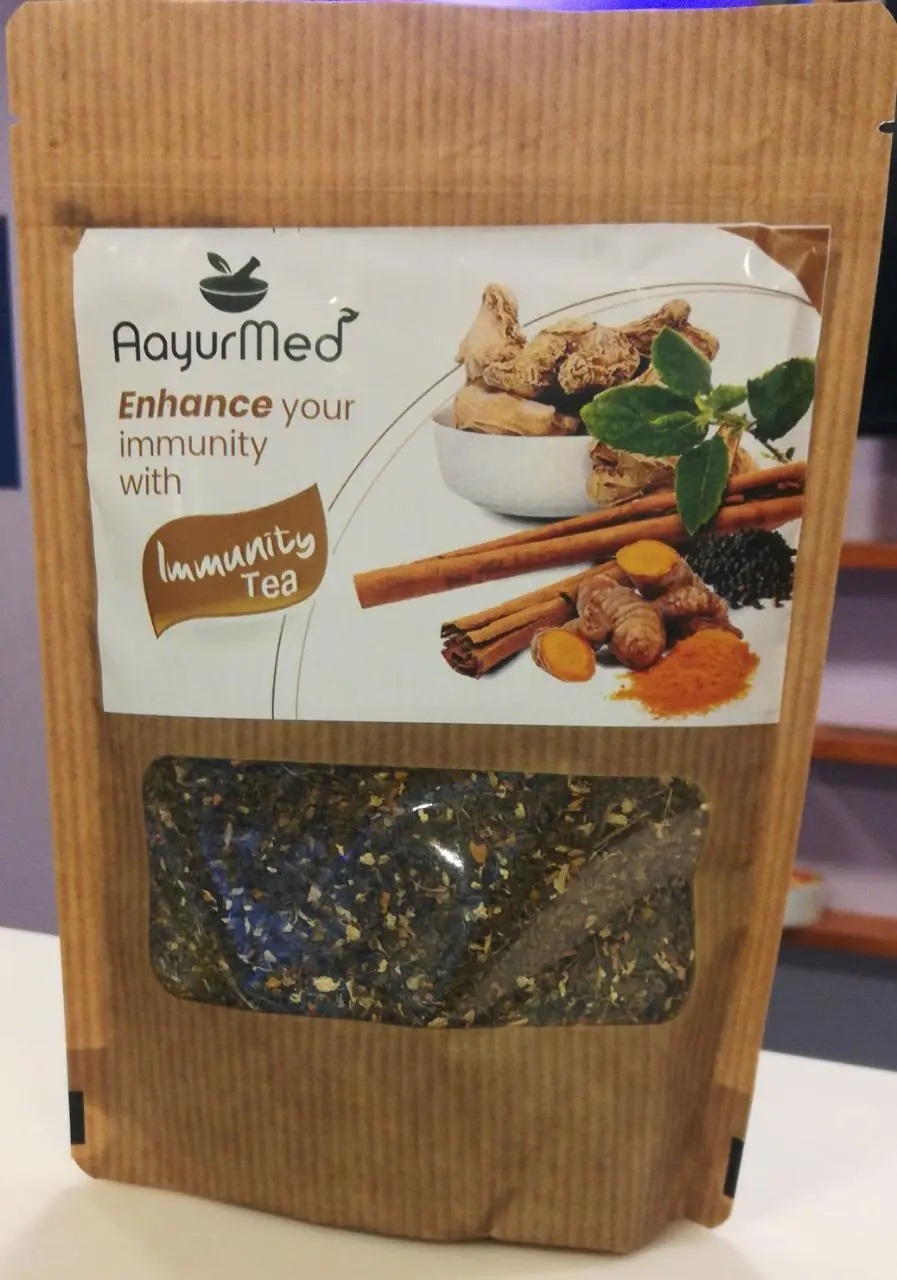 Ayur Med Immunity Tea - Herbal Blend | Suitable For All Ages, Detoxifies Body, Stress-free Mind, Lightweight & Convenient Use