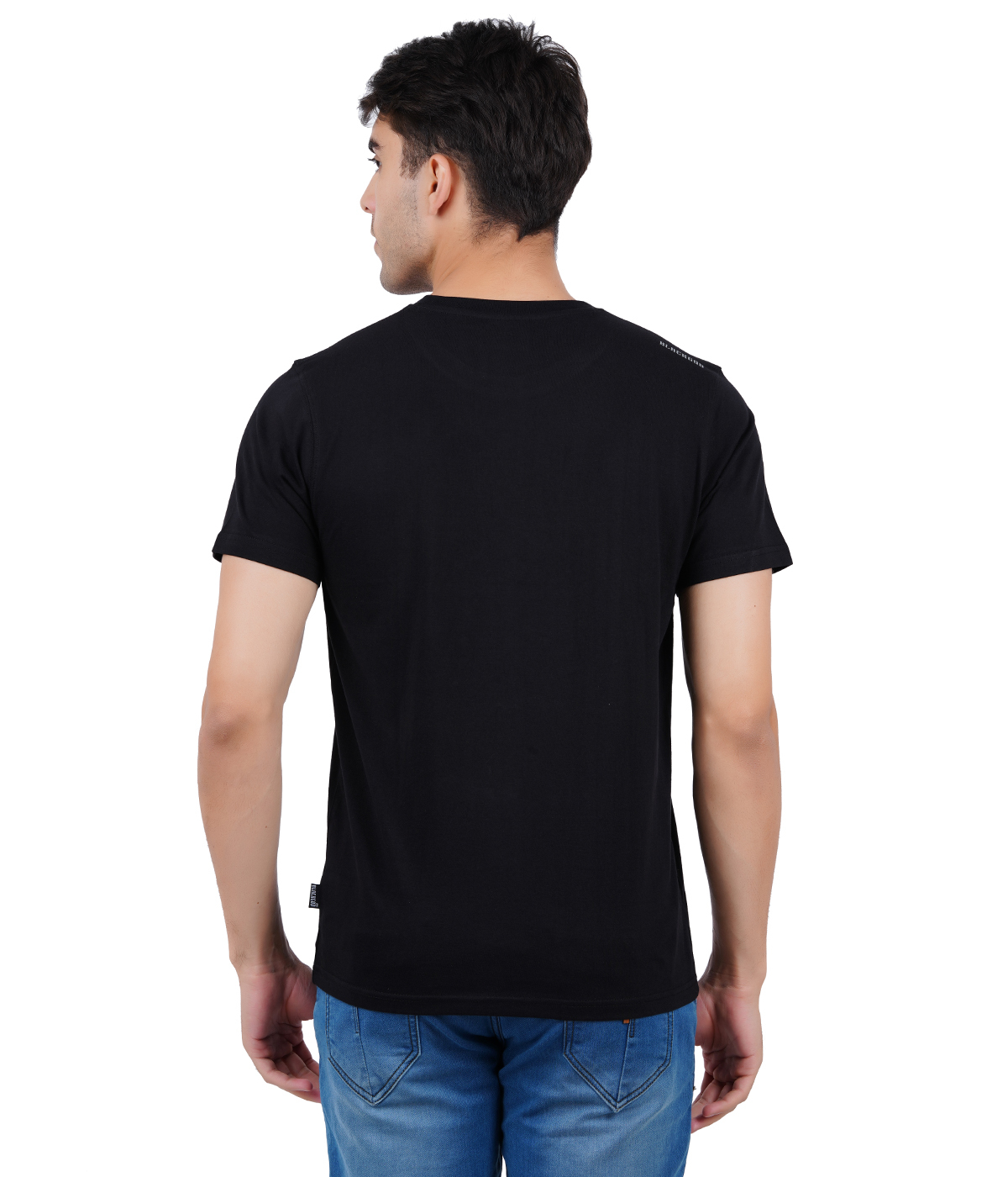 Mens Bio Washed And Silicon Washed Round Neck T Shirt - Cotton Blend, O-neck, Plain Pattern, Short Sleeves | Comfortable Fit For Casual Wear