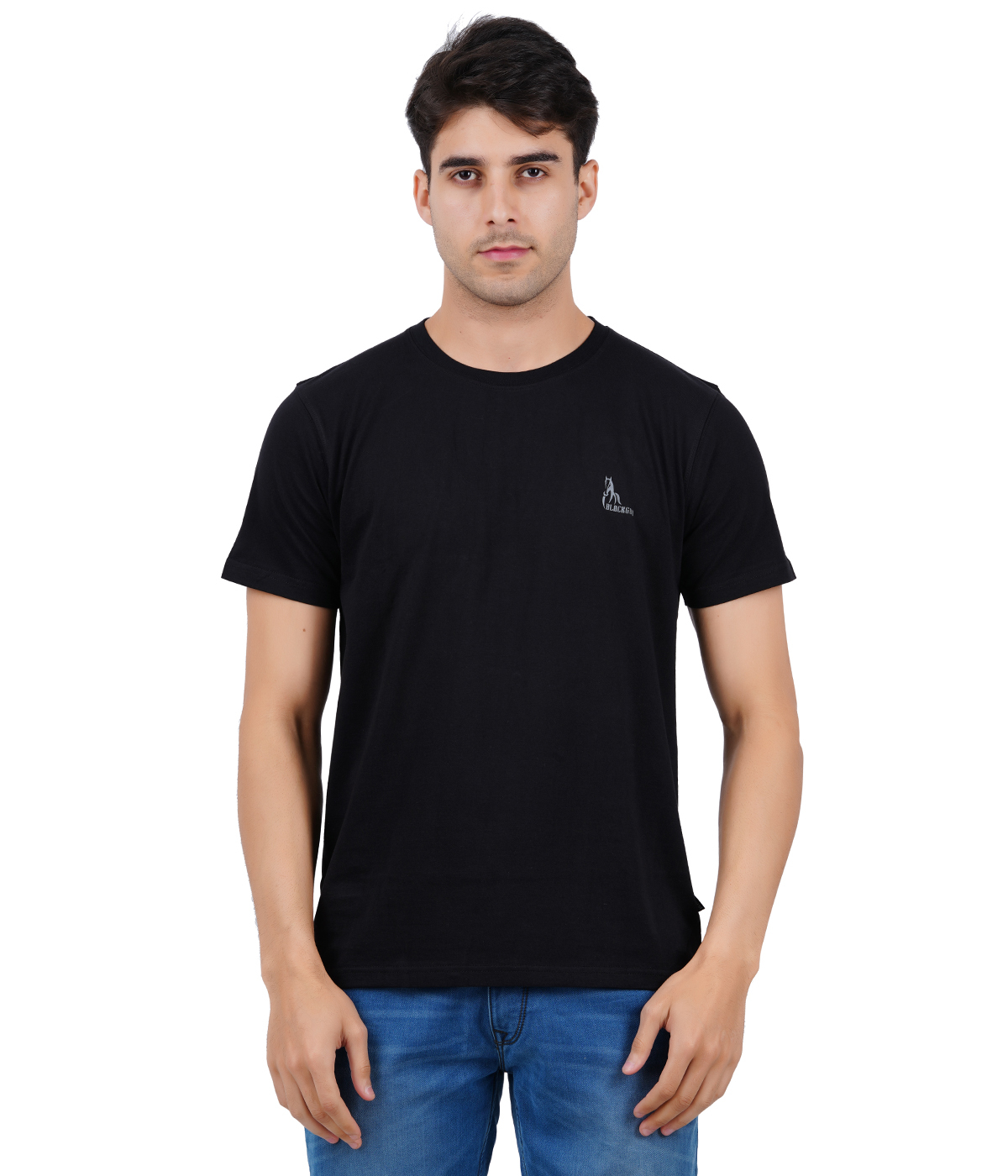 Mens Bio Washed And Silicon Washed Round Neck T Shirt - Cotton Blend, O-neck, Plain Pattern, Short Sleeves | Comfortable Fit For Casual Wear