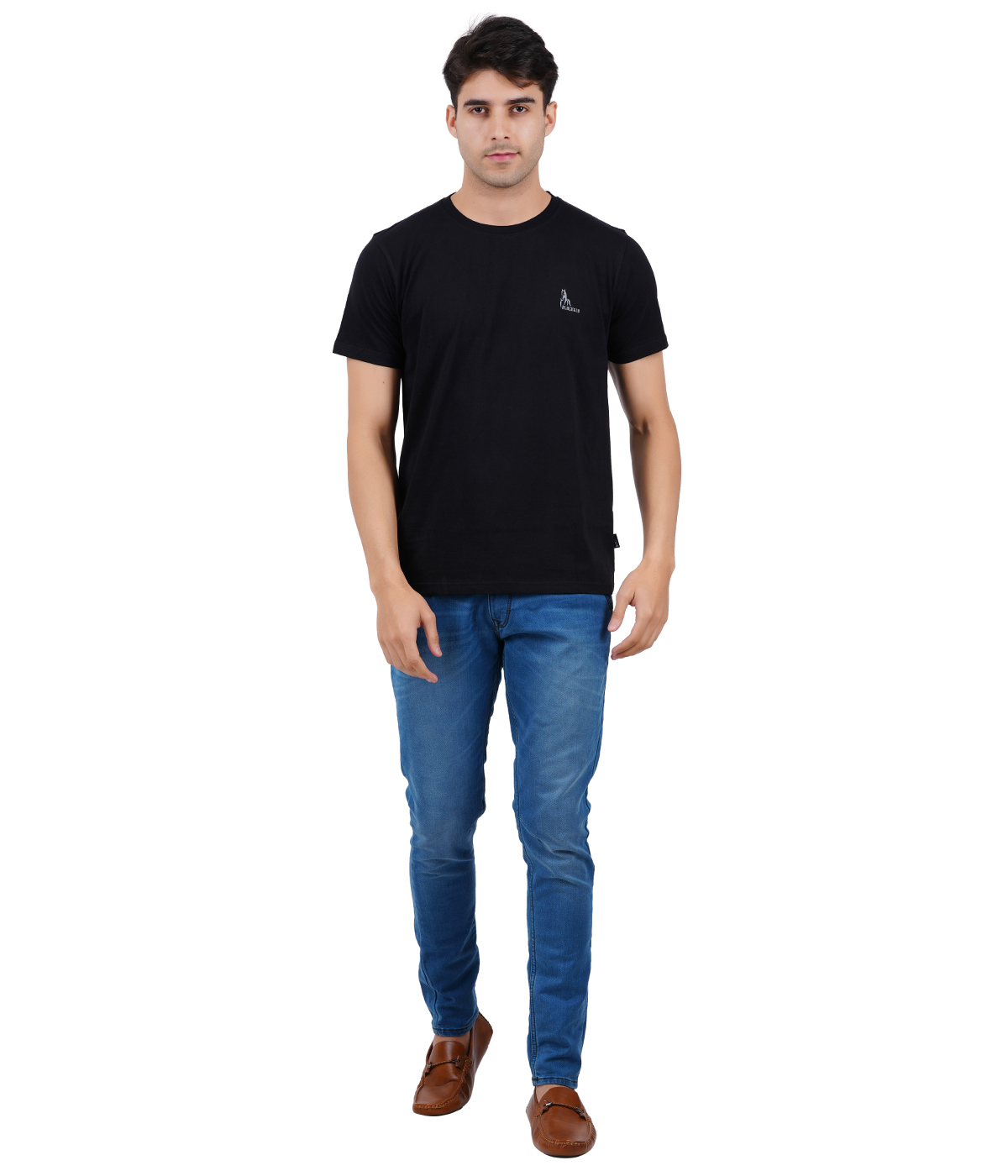 Mens Bio Washed And Silicon Washed Round Neck T Shirt - Cotton Blend, O-neck, Plain Pattern, Short Sleeves | Comfortable Fit For Casual Wear