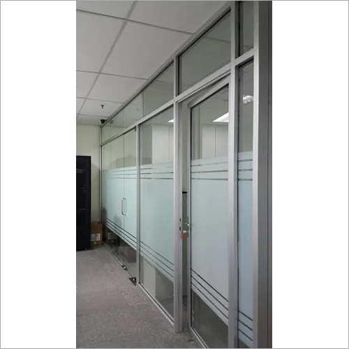 Silver Aluminium Partition With Door