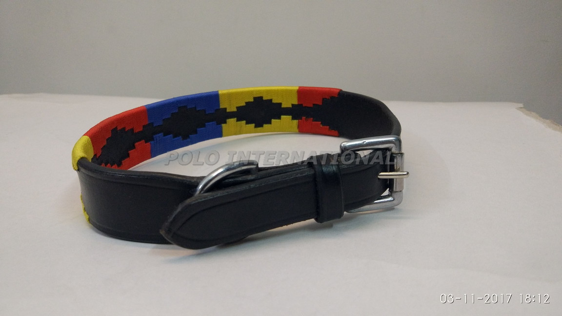 Leather Multi Coloured Dog Collar