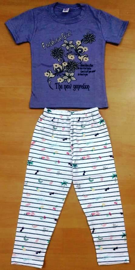 Kids Pyjamas - 100% Fine Cotton, Sizes 2 To 8 Years | Biowashed, Short Sleeve Design, Comfortable Fit