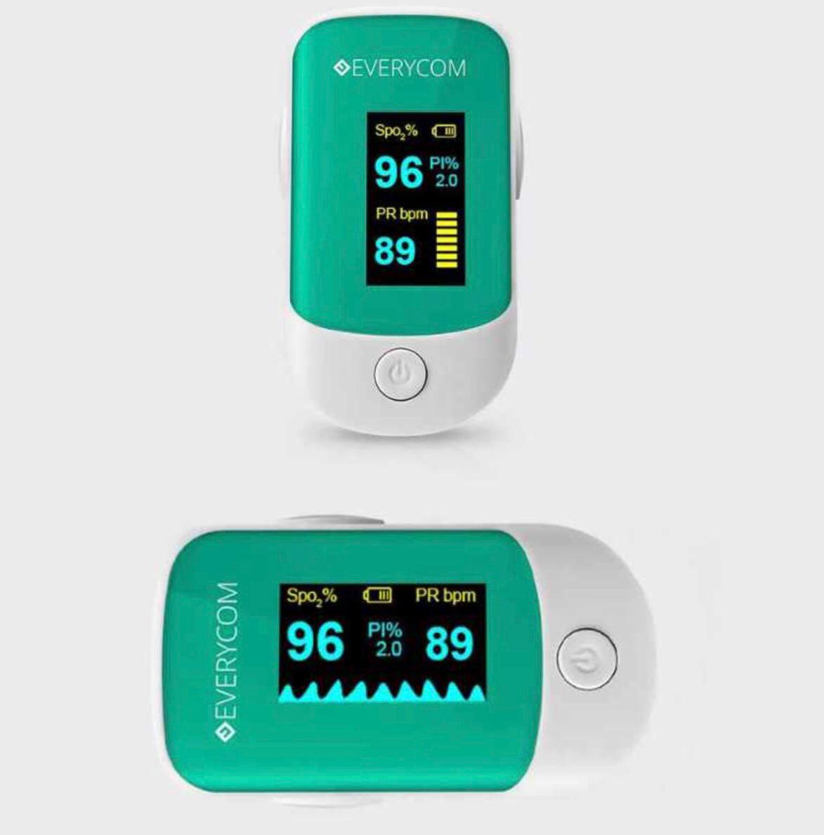 White-green Handheld Portable Fingertip Pulse Oximeter
