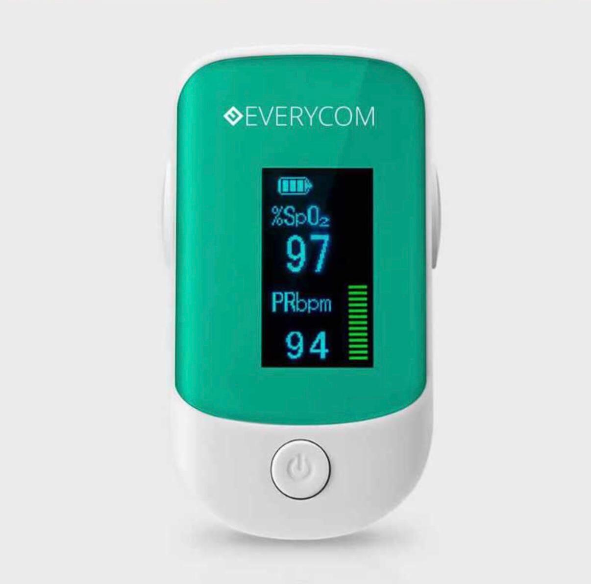 White-green Handheld Portable Fingertip Pulse Oximeter