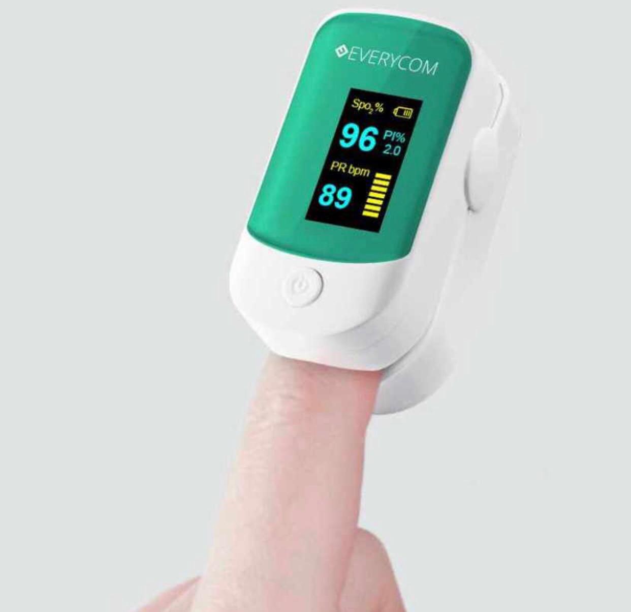 White-green Handheld Portable Fingertip Pulse Oximeter