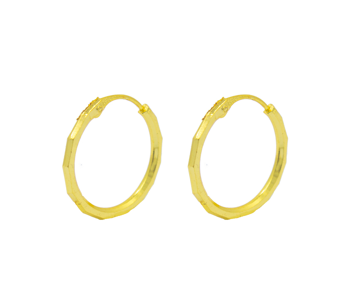 Golden Color Gold Plated Hoops Earrings