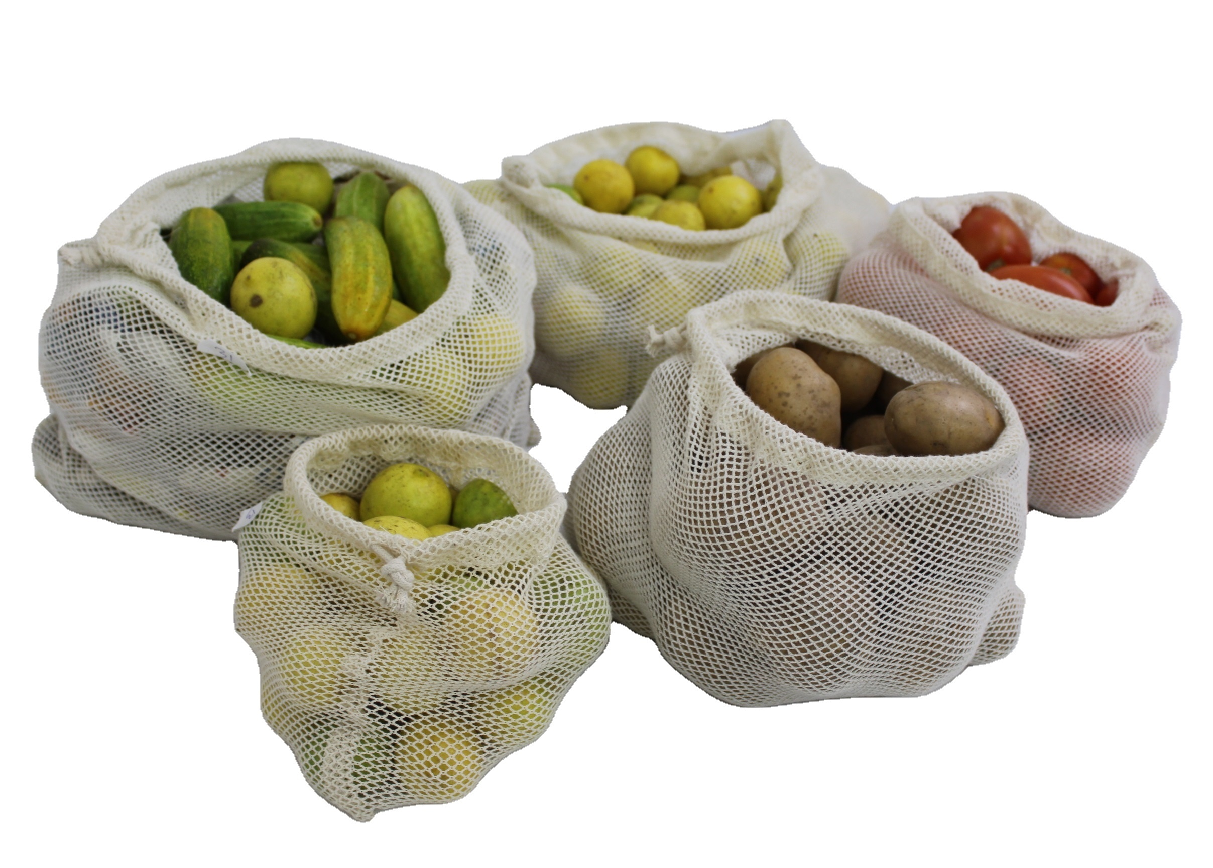 Set Of Five Drawstring Mesh Bag Capacity: 5 Kgs Kg/day