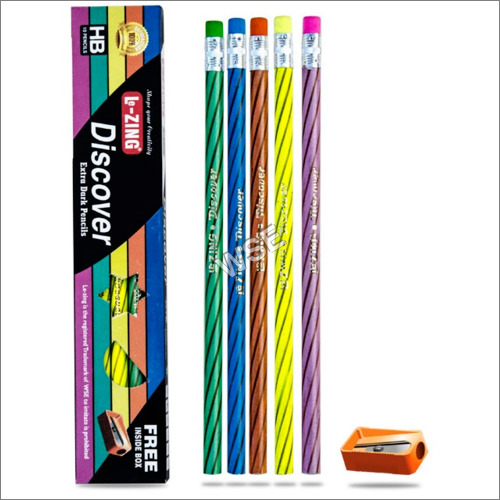Stationery Pencil Set - Polymer Material, 7 Inch Size, Assorted Multicolour, 10 Pcs with Sharpener | Rubber Tip Design for Writing, Drawing, Sketching
