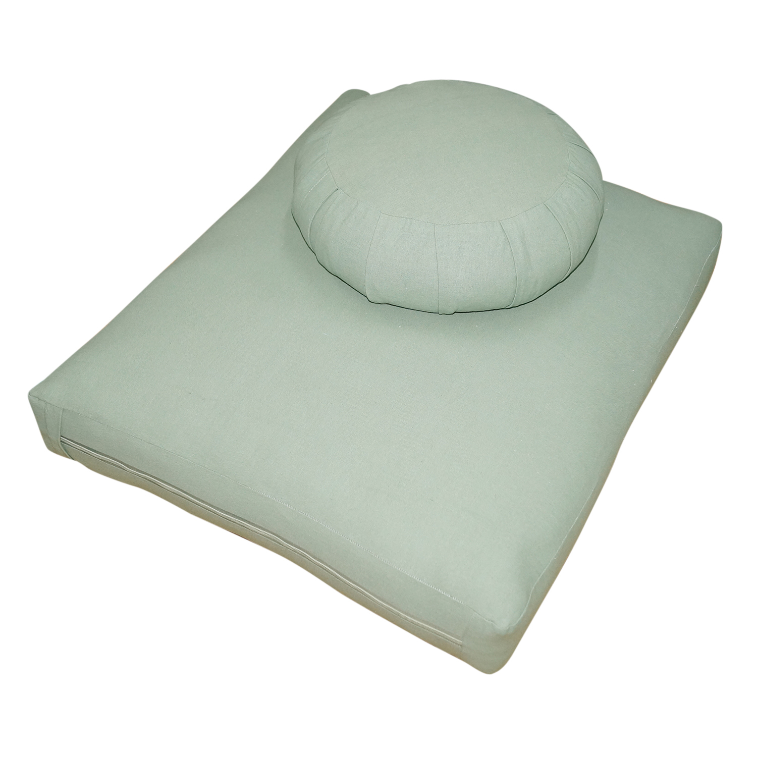 100% Cotton Meditation Zabuton And Zafu Set Having Fill Of Organic Buck Wheat Hull