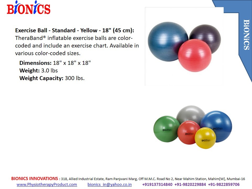 Exercise Ball - Pvc Material, Various Sizes, Blue Color | Anti-burst Technology, Smooth Texture, Includes Exercise Chart, Air Pump Included
