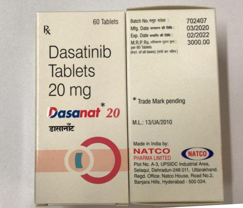 Dasatinib 20 /50 Tablets - Dosage Form: As Per Suggestion