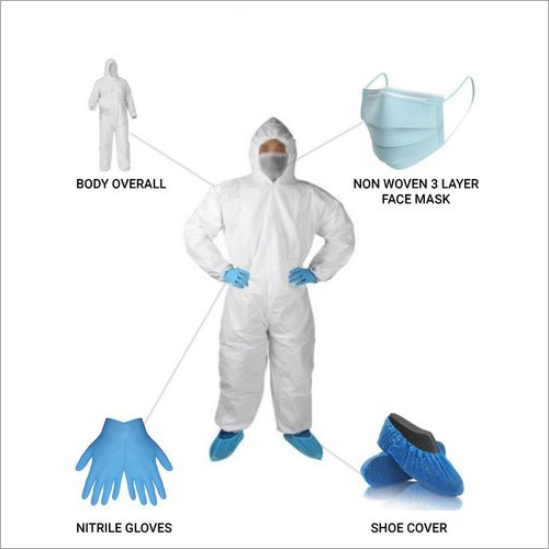 Hospital PPE Kit - Non-Woven Fabric, Standard Size, White Color | Advanced Germ Protection, Ideal for Medical Personnel