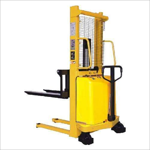 Semi Electric Stacker - Motorized Hydraulic Lifting Unit | Easy Piling for Boxes, Cartons & Pallets, Long-Lasting & Resilient Design