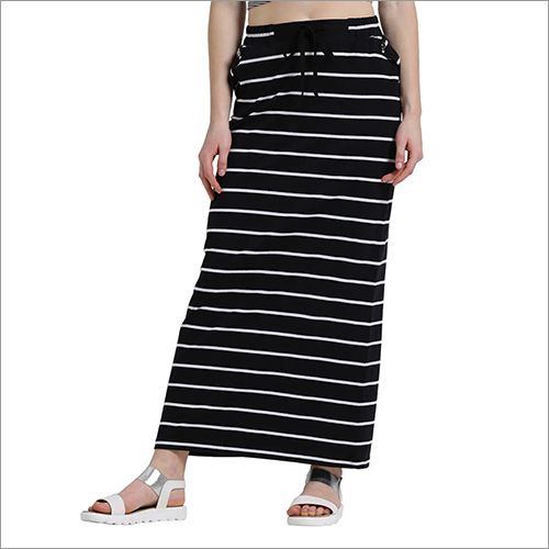 Ladies Long Skirts - Striped Pattern, Sizes S, M, L, Xl | Washable, All-season Versatility
