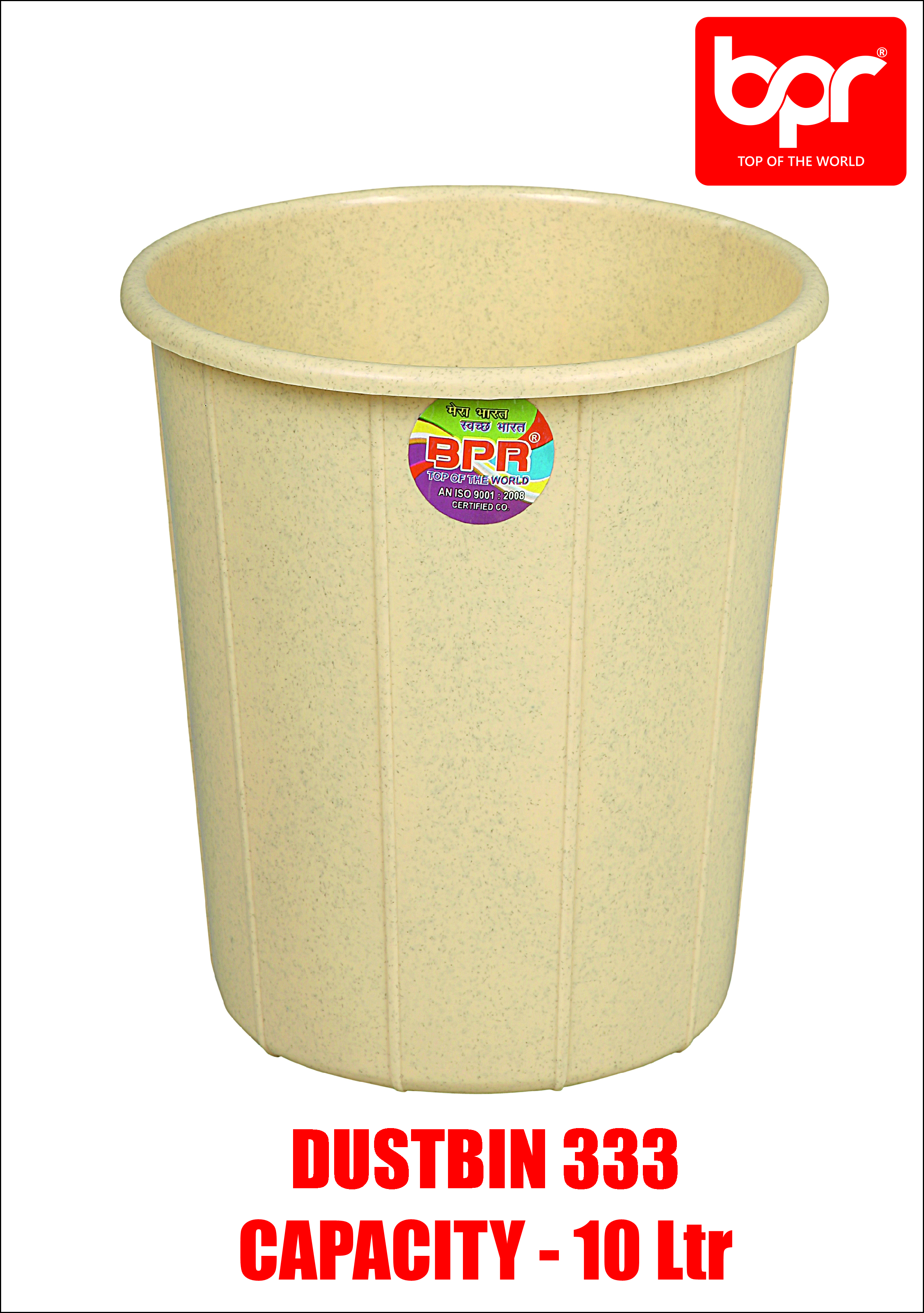 5 Colours Available Open Top Plastic Dustbin