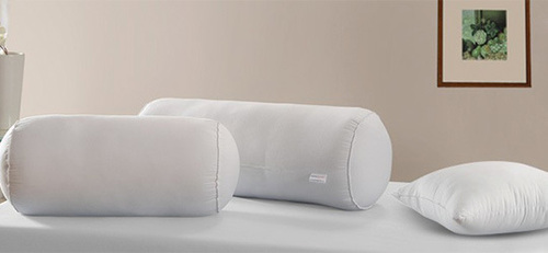 Bolster Pillow - Cotton, 18x24 inches, White | Removable Cover, Machine Washable, 1.5 lbs Weight