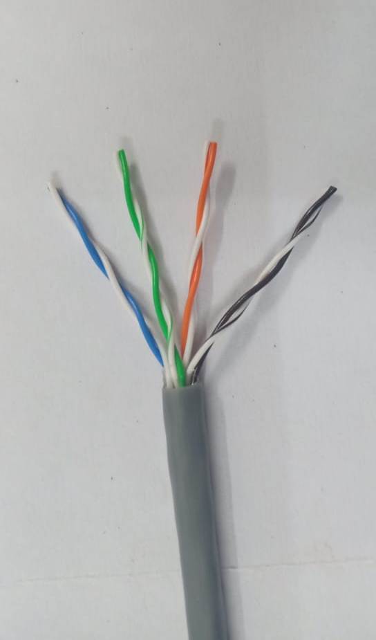 Cat 5 Cable - Copper 0.41mm, 5mm Size, Grey Color | Hdpe & Pvc/ldpe Insulation For Reliable Data Transfer In Ip Camera & Computer Networking